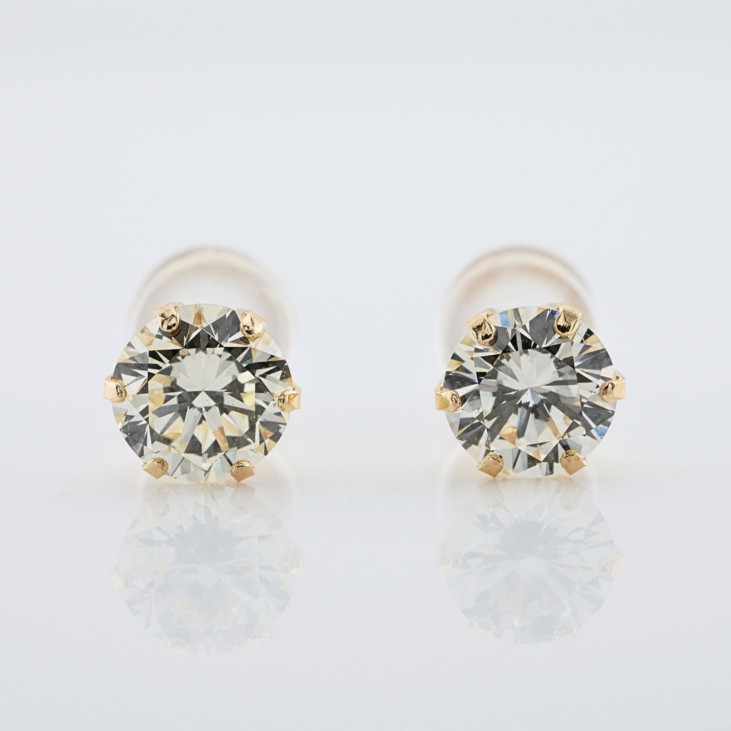 K18ゴールド スタッドピアス（SI〜VSクラス ダイヤモンド計0.60ct・0.80ct｜CGLソーティングメモ付）