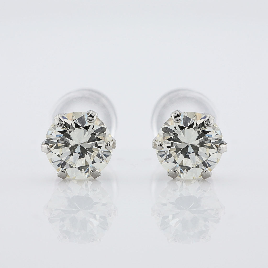 PT900プラチナ スタッドピアス（SI〜VSクラス ダイヤモンド計0.60ct・0.80ct｜CGLソーティングメモ付）
