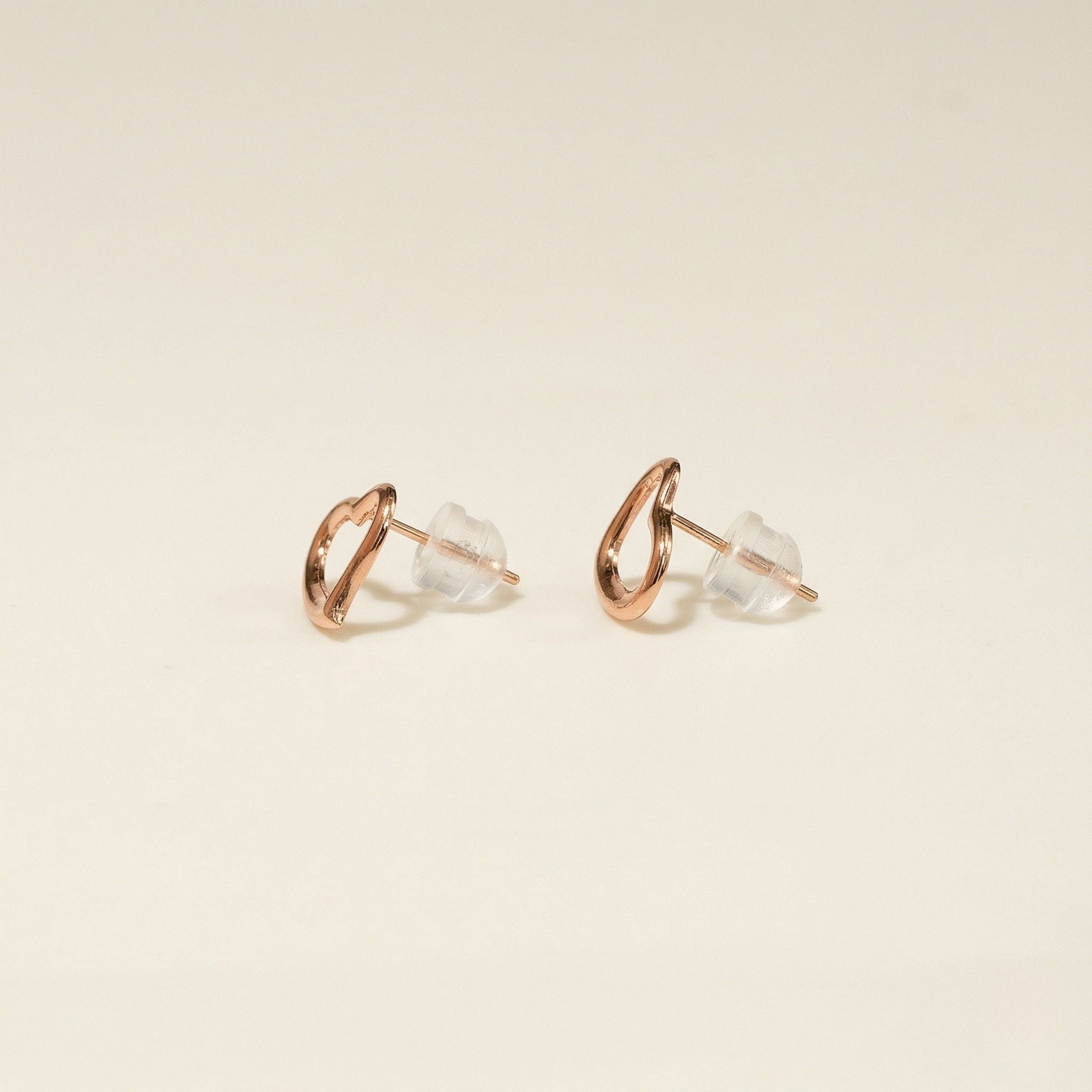 K18 ピンクゴールド 10mmハート スタッドピアス