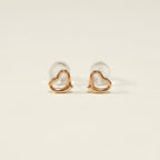 K18 ピンクゴールド 6mmハート スタッドピアス