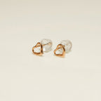 K18 ピンクゴールド 6mmハート スタッドピアス