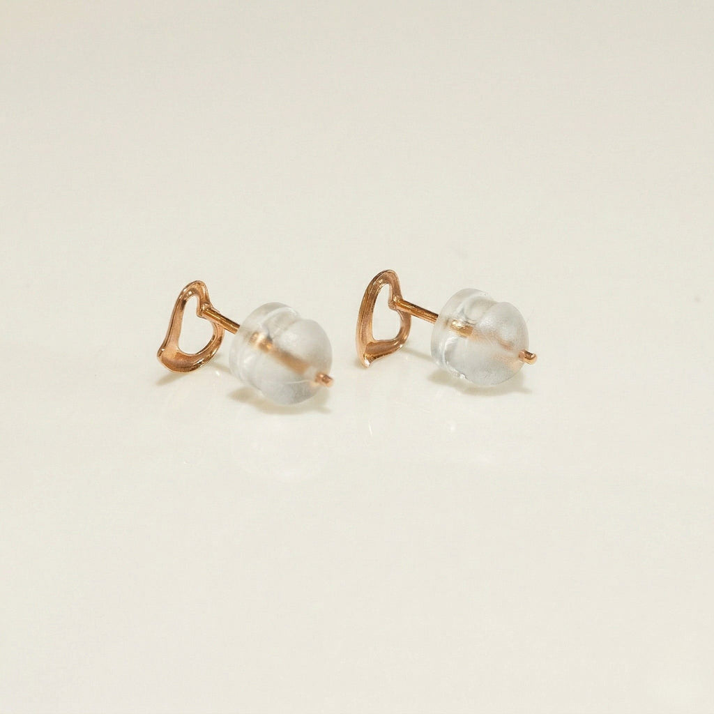 K18 ピンクゴールド 6mmハート スタッドピアス