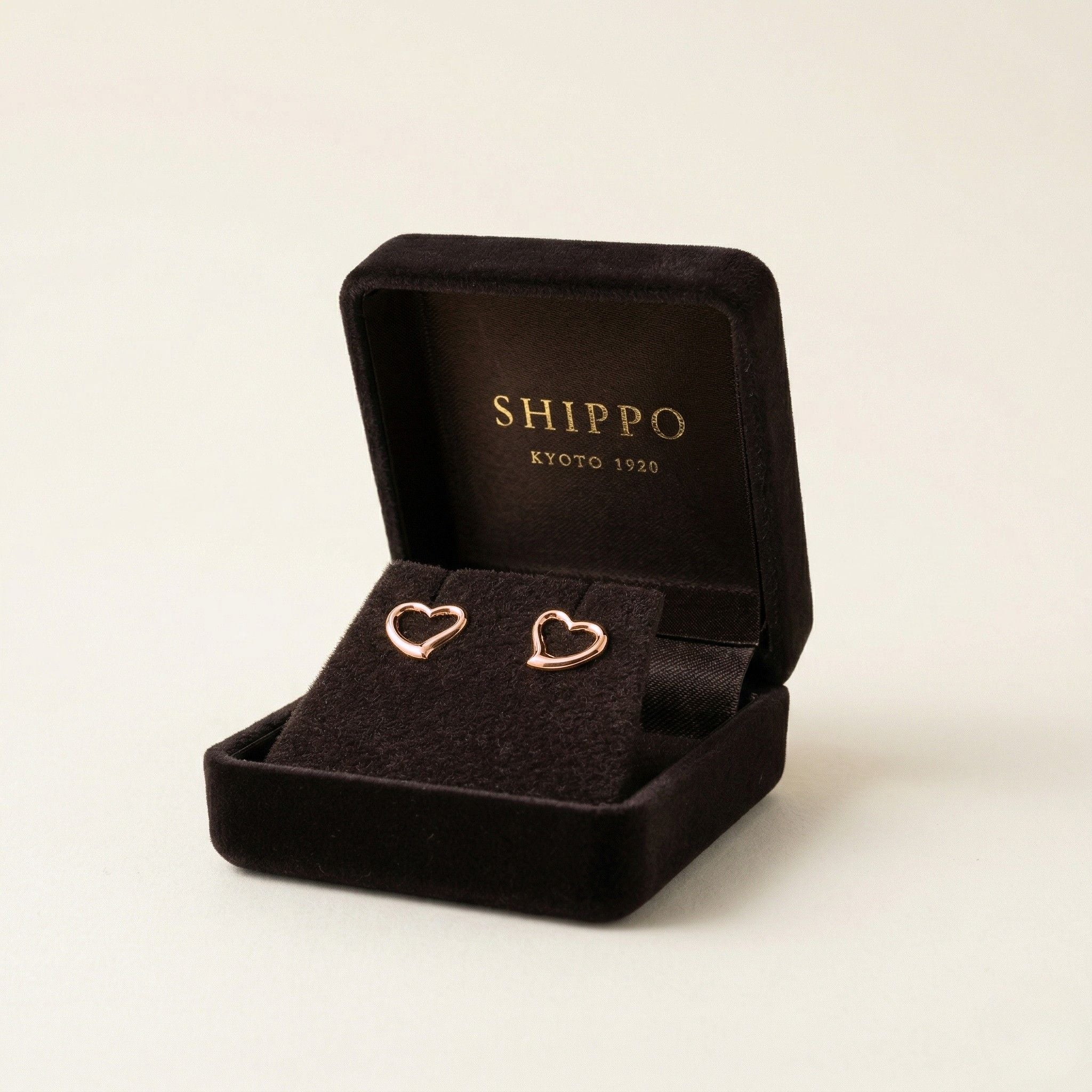 K18 ピンクゴールド 10mmハート スタッドピアス