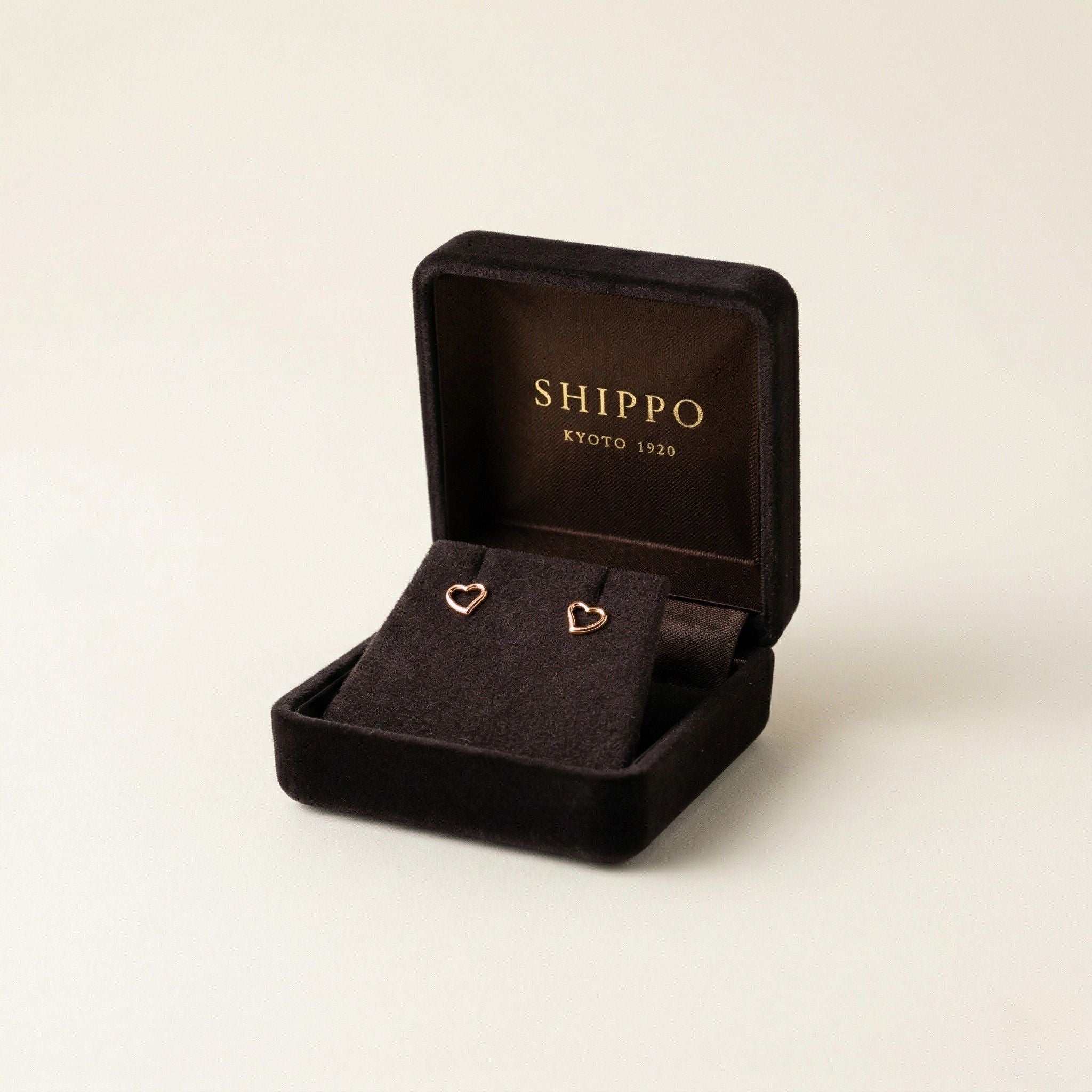 K18 ピンクゴールド 6mmハート スタッドピアス