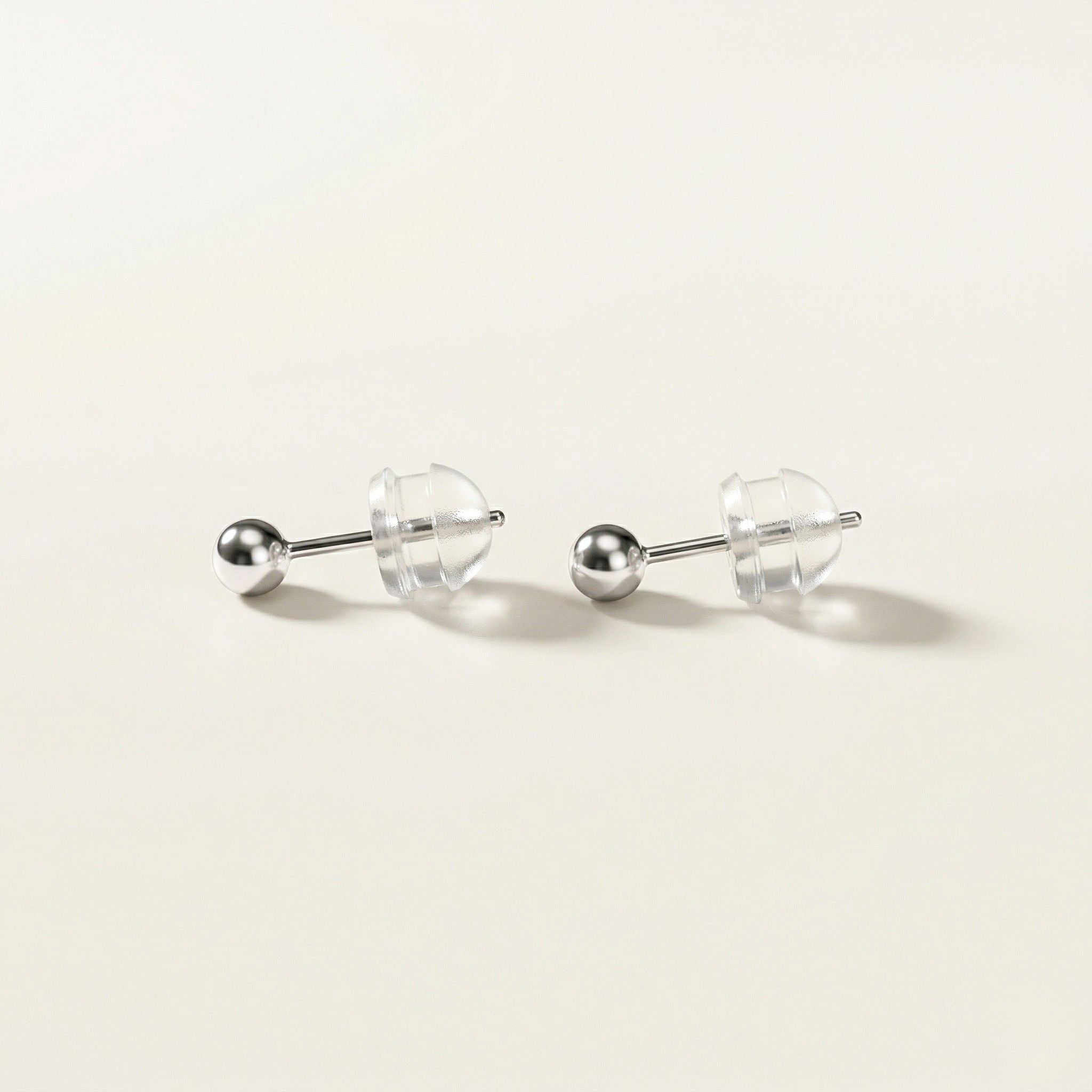 K14 ホワイトゴールド 3mmボール スタッドピアス