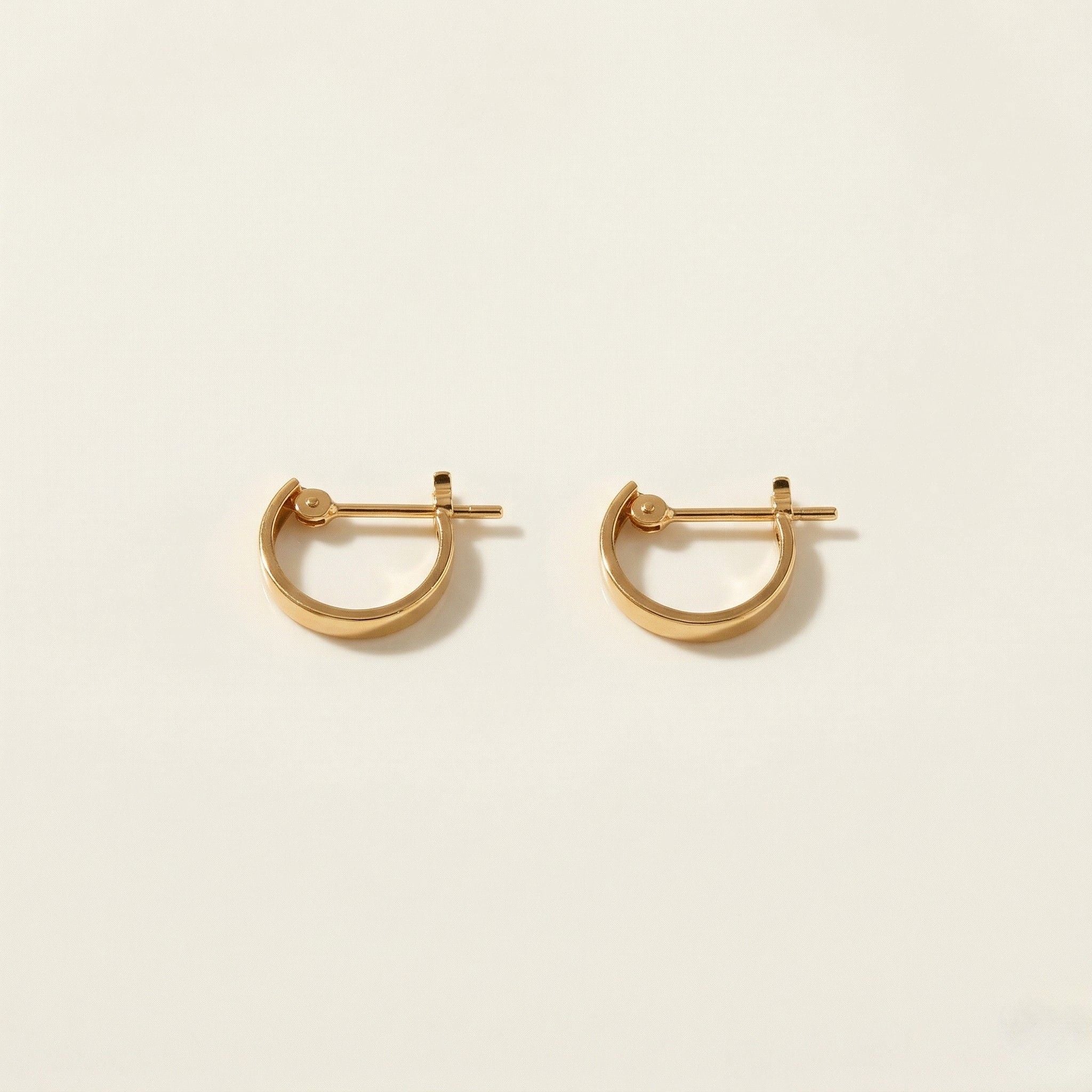 K18 ゴールド 11×2mm溝リング フープピアス