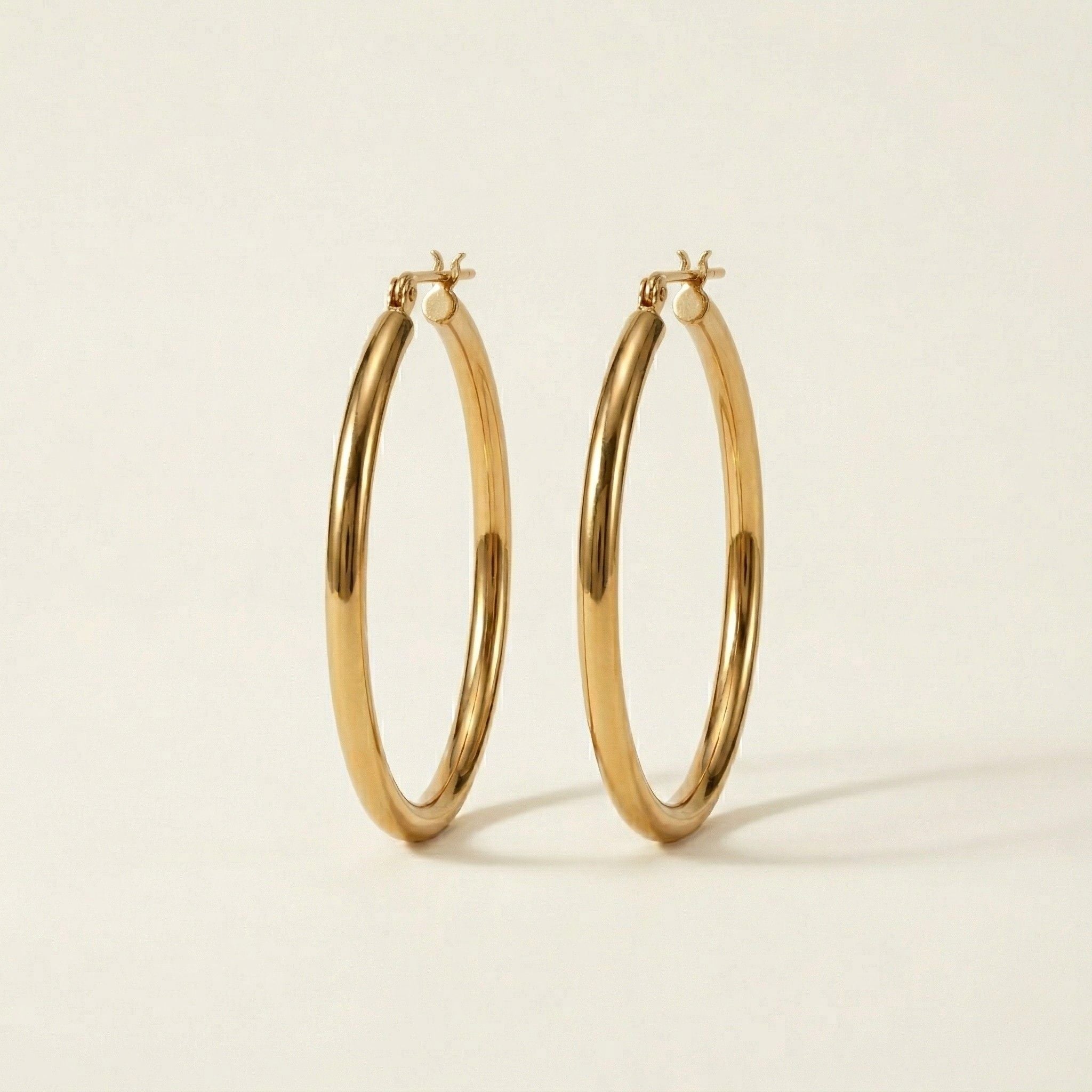 K18 ゴールド 30×2mmリング フープピアス