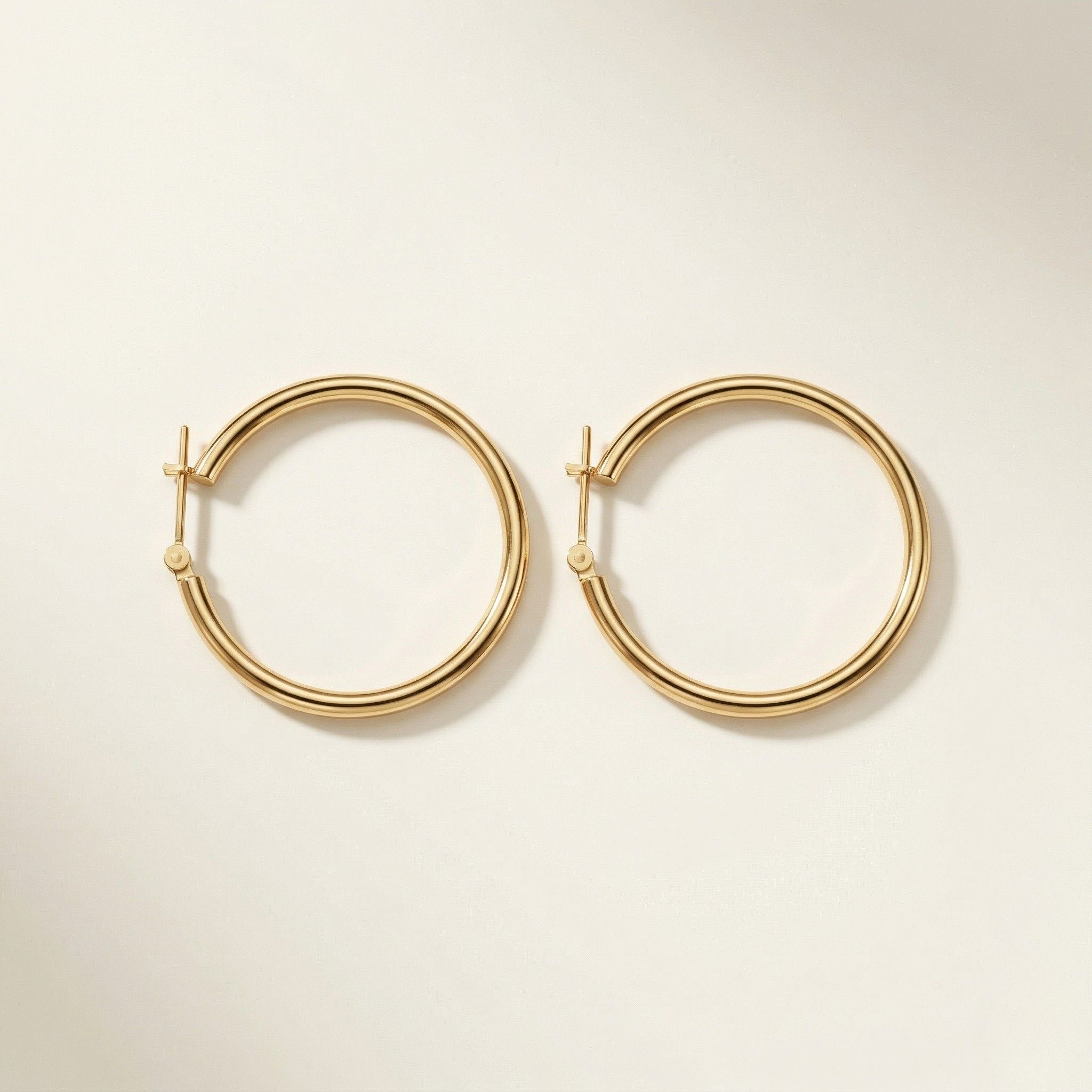 K18 ゴールド 30×2mmリング フープピアス