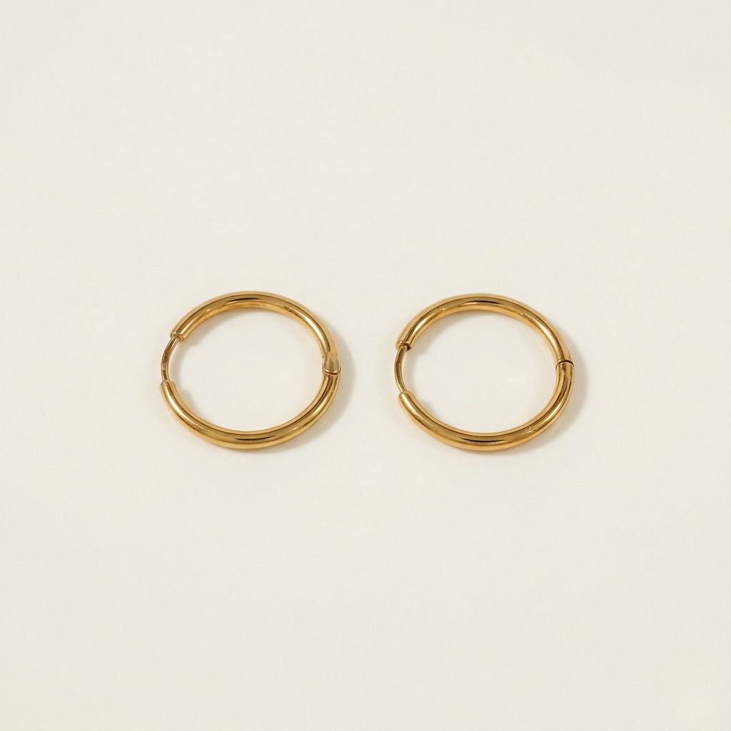 K18 ゴールド 20×2mmリング フープピアス