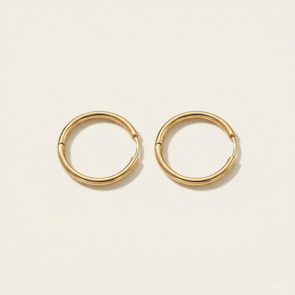 K18 ゴールド 20×2mmリング フープピアス