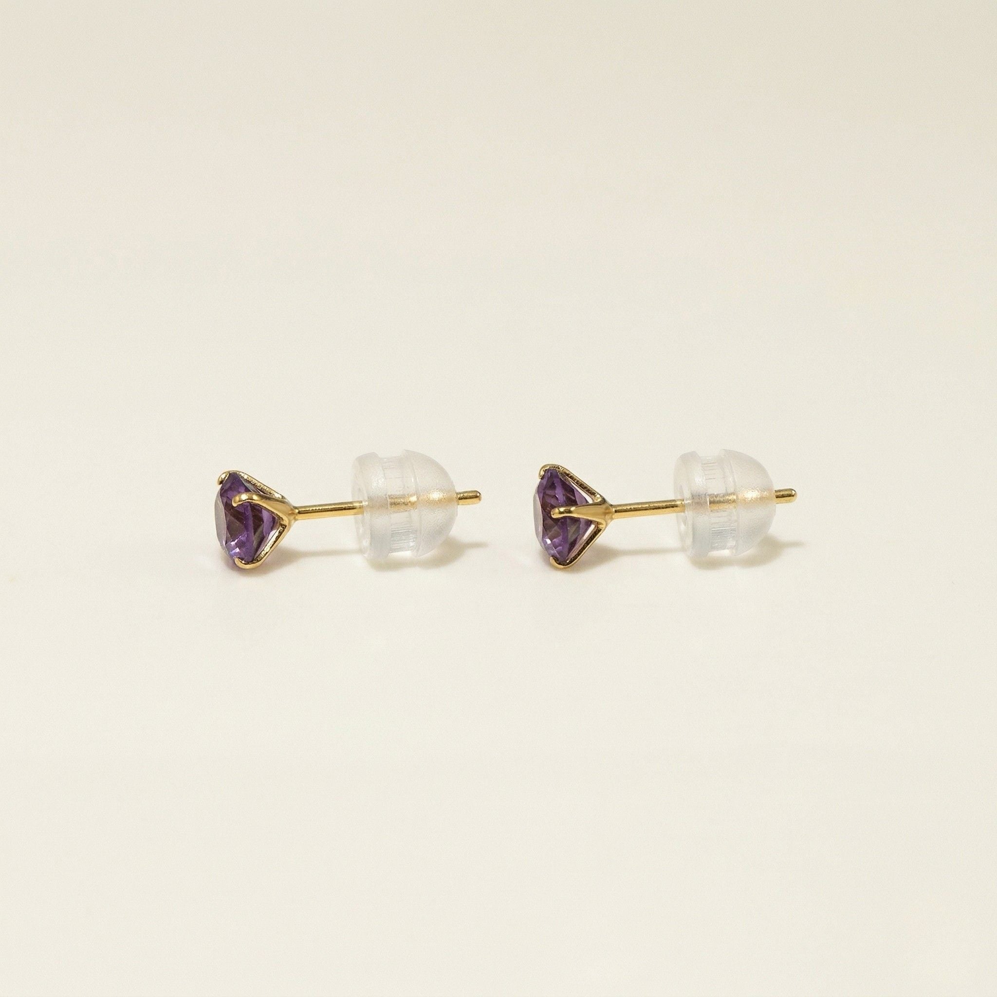 K18 ゴールド スタッドピアス（アメジスト）
