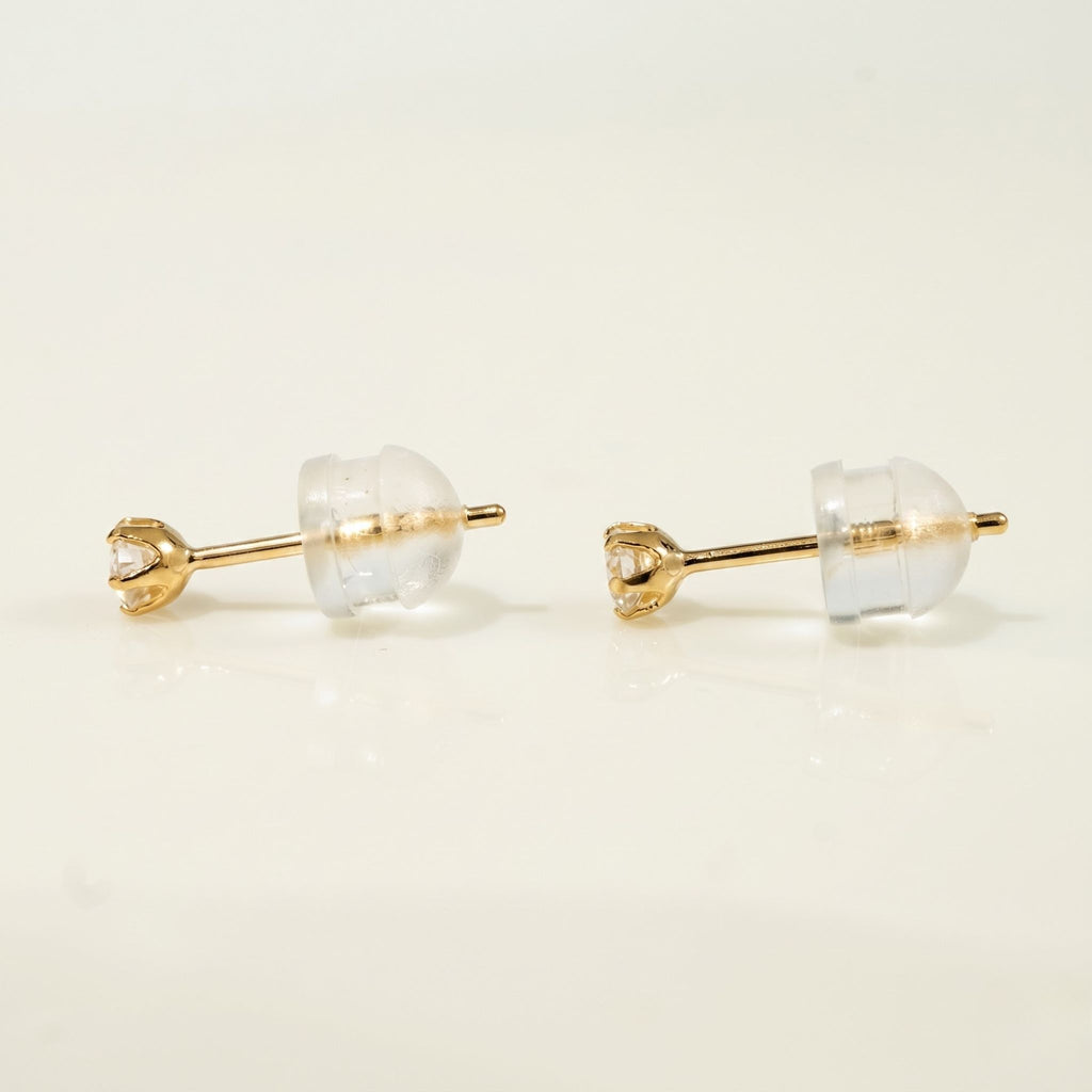 K18 ゴールド スタッドピアス（SIクラス ダイヤモンド計0.08ct）