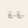 K18 ゴールド ベゼル スタッドピアス（SIクラス ダイヤモンド計0.10ct）