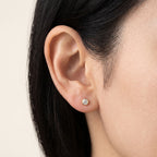 K18 ゴールド ベゼル スタッドピアス（SIクラス ダイヤモンド計0.10ct）