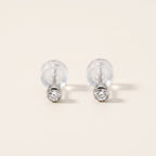 PT900 プラチナ ベゼル スタッドピアス（SIクラス ダイヤモンド計0.10ct）