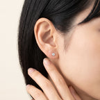 PT900 プラチナ ベゼル スタッドピアス（SIクラス ダイヤモンド計0.10ct）