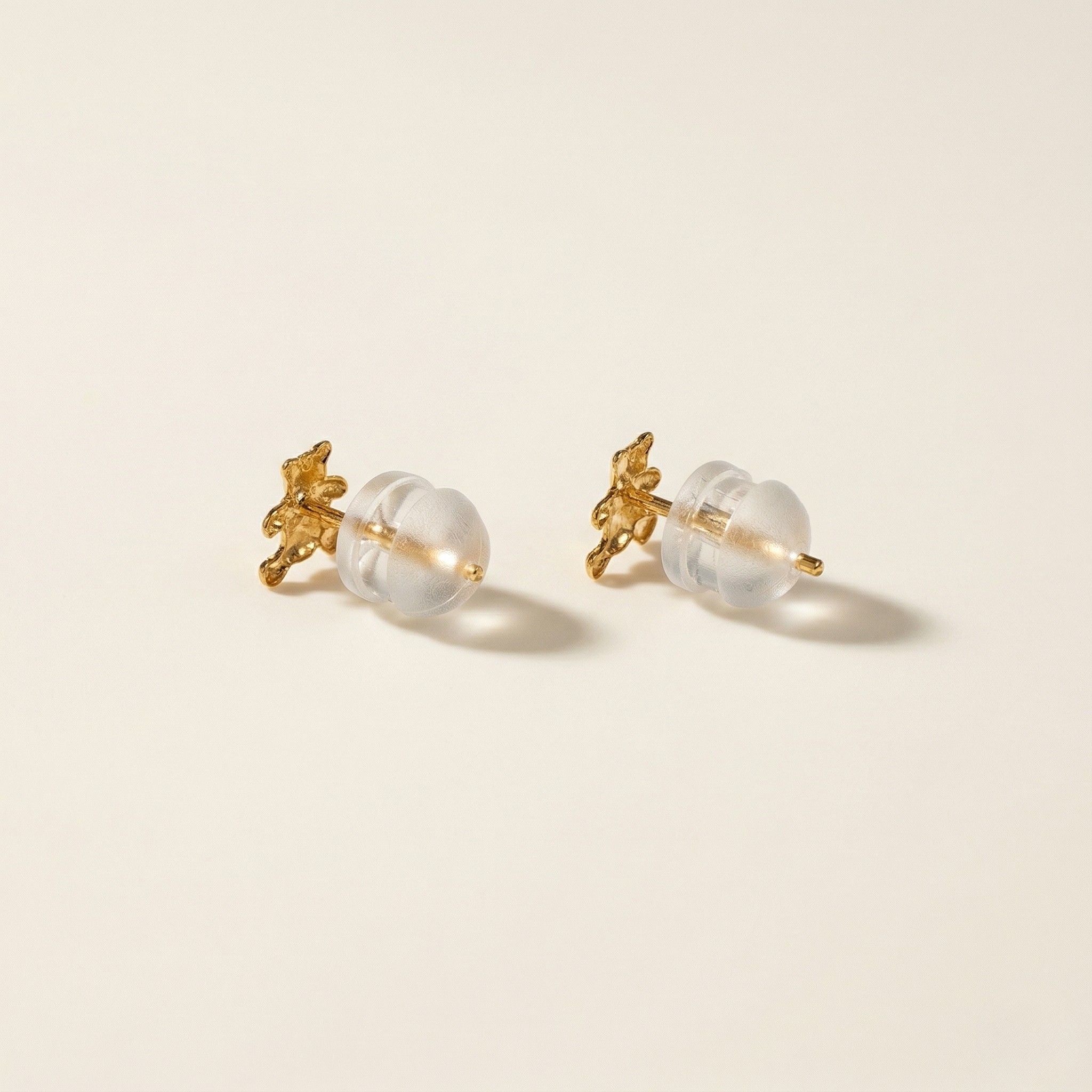 K18 ゴールド テディベアー スタッドピアス