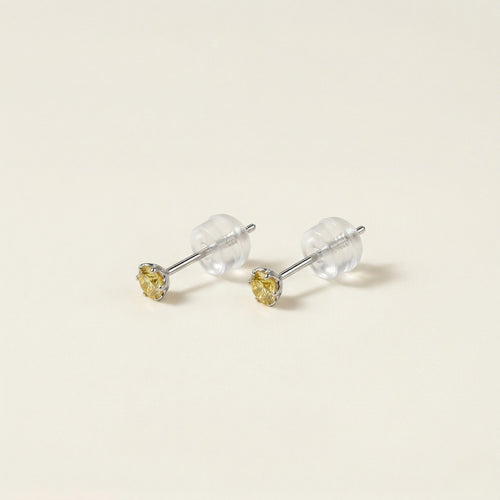 K14 ホワイトゴールド スタッドピアス（キュービックジルコニア）