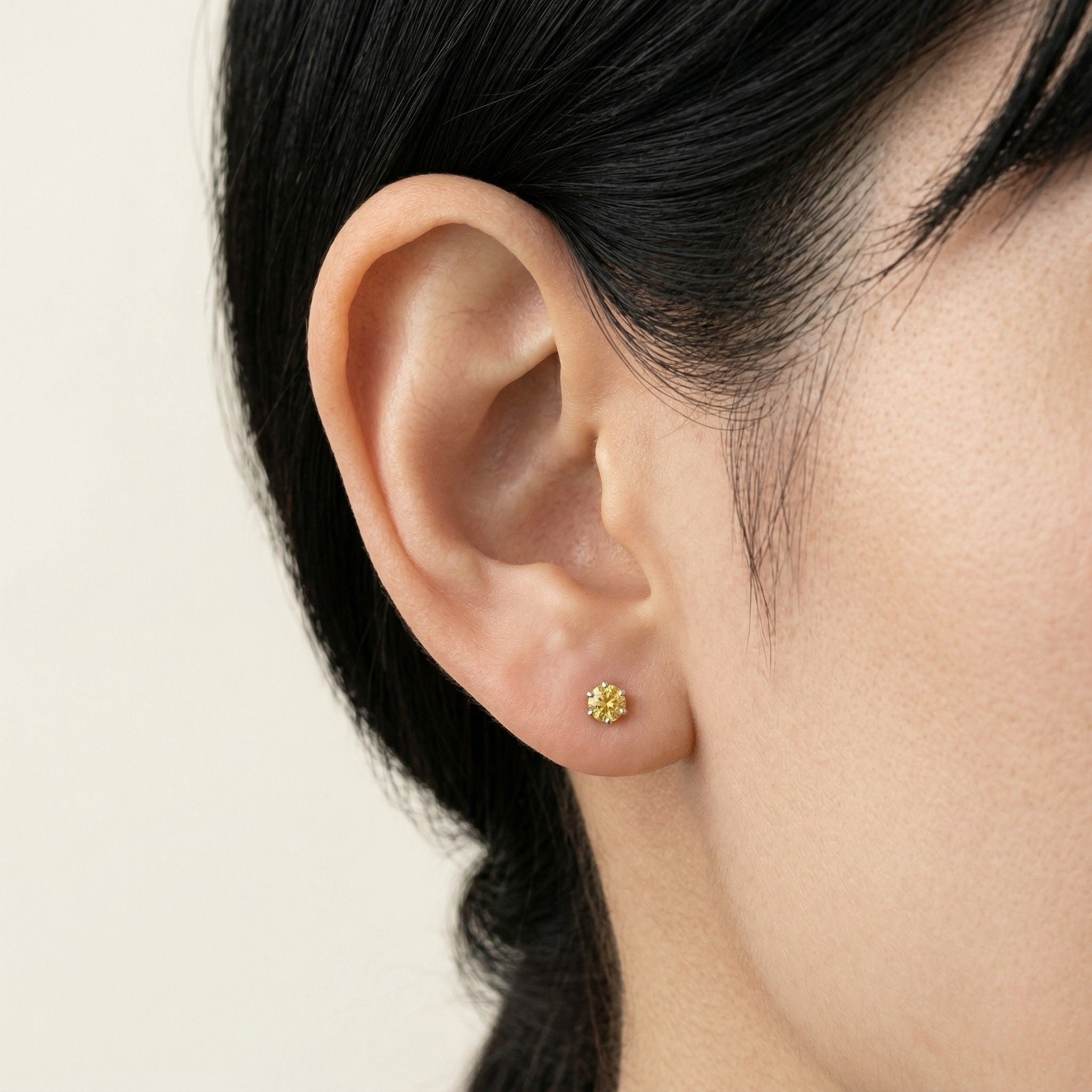 K14 ホワイトゴールド スタッドピアス（キュービックジルコニア）