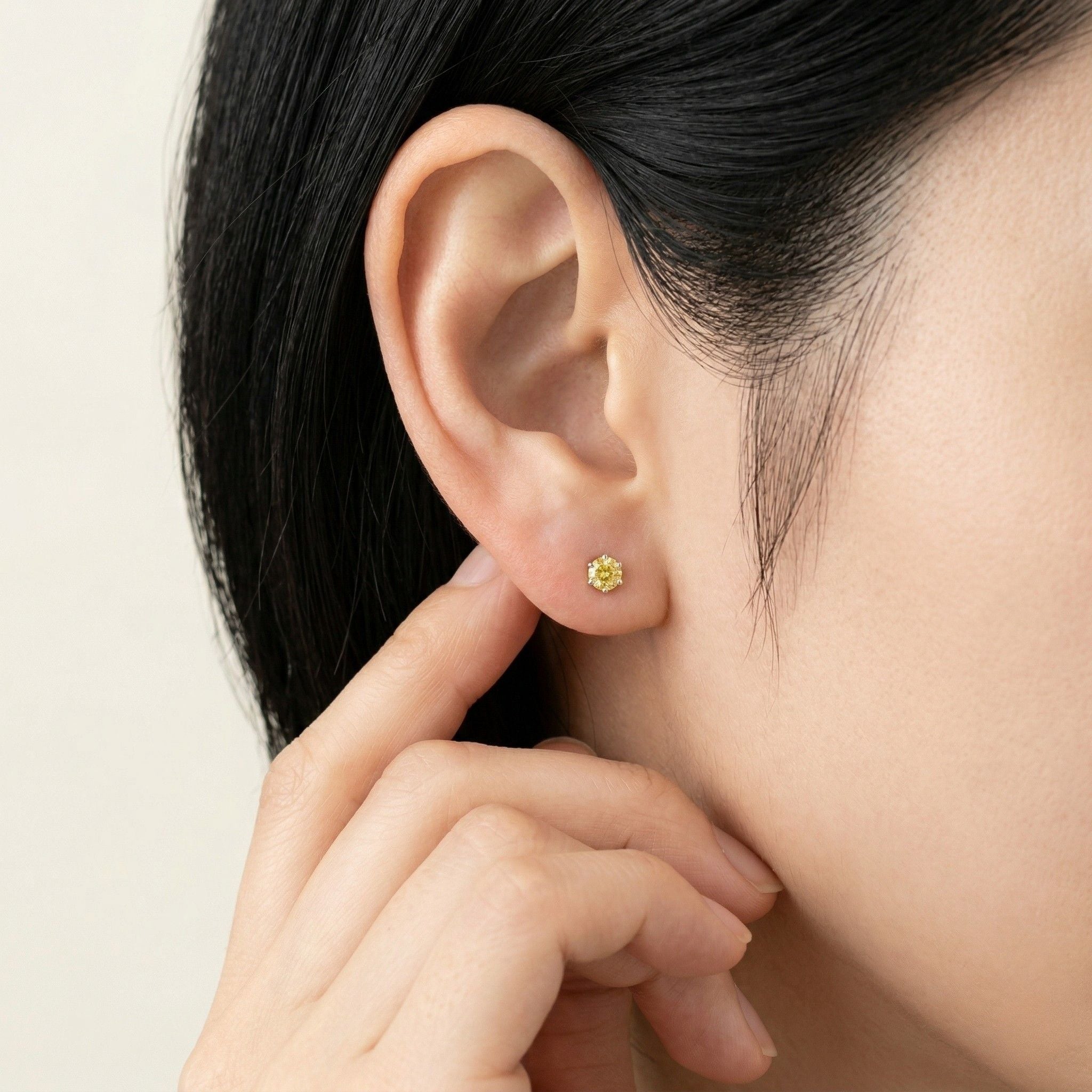 K14 ホワイトゴールド スタッドピアス（キュービックジルコニア）