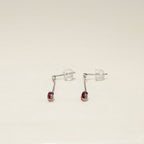 K18 ホワイトゴールド スタッドピアス（ルビー0.40ct｜ダイヤモンド0.06ct）