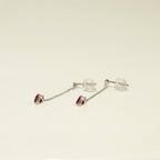K18 ホワイトゴールド スタッドピアス（ルビー0.40ct｜ダイヤモンド0.06ct）