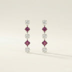 K14 ホワイトゴールド スタッドピアス（ピンクトルマリン｜キュービックジルコニア）