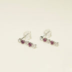 K14 ホワイトゴールド スタッドピアス（ピンクトルマリン｜キュービックジルコニア）