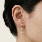 K14 ホワイトゴールド スタッドピアス（ピンクトルマリン｜キュービックジルコニア）