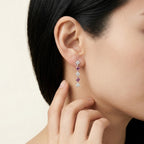 K14 ホワイトゴールド スタッドピアス（ピンクトルマリン｜キュービックジルコニア）