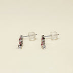 K14 ホワイトゴールド スタッドピアス（ピンクトルマリン｜キュービックジルコニア）