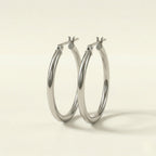 PT900 プラチナ 25×2mmリング フープピアス