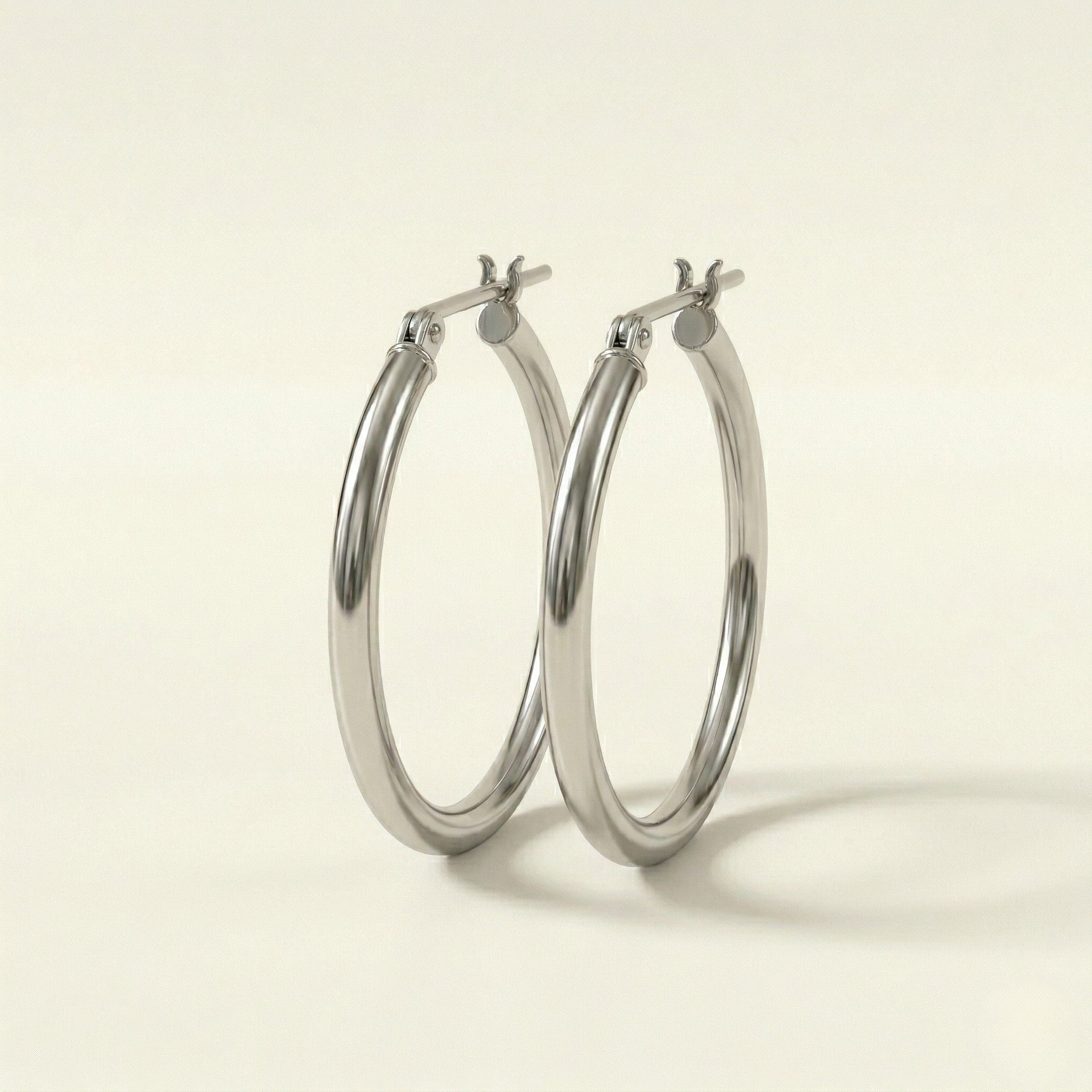 PT900 プラチナ 25×2mmリング フープピアス