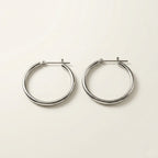 PT900 プラチナ 25×2mmリング フープピアス