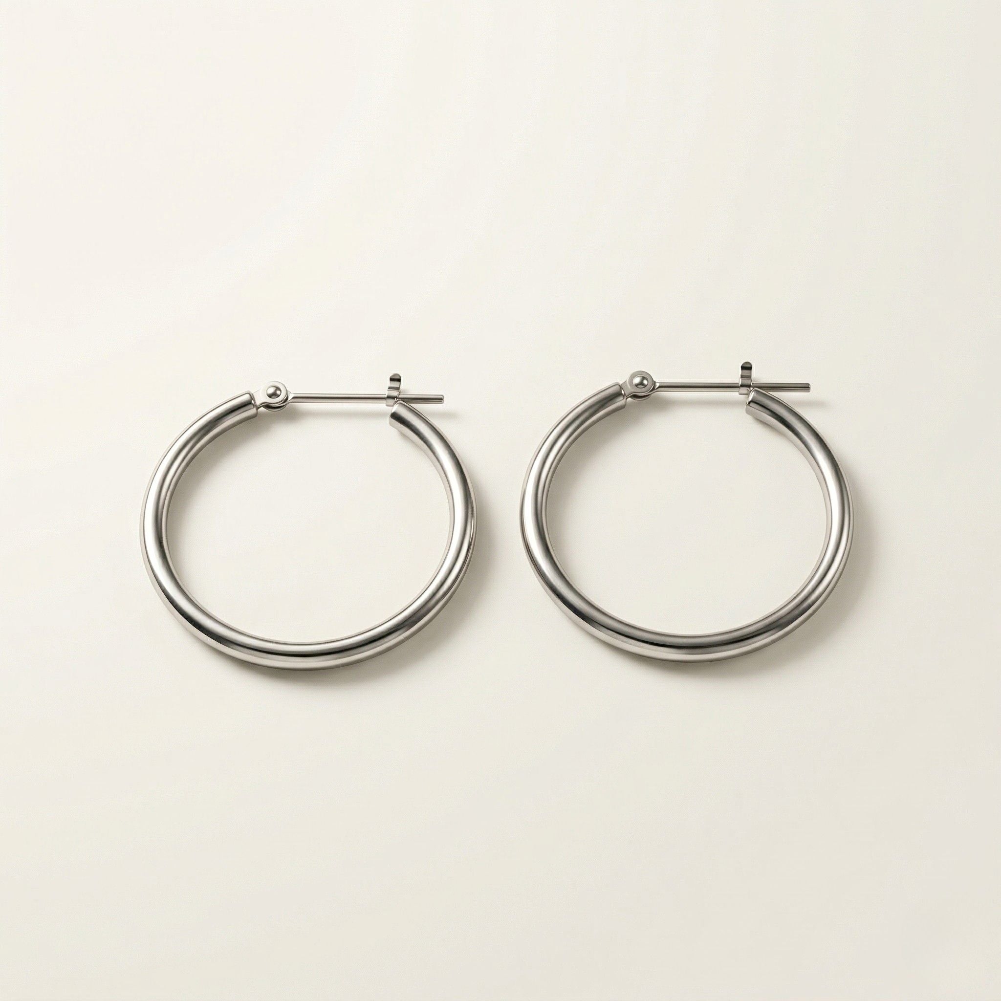 PT900 プラチナ 25×2mmリング フープピアス