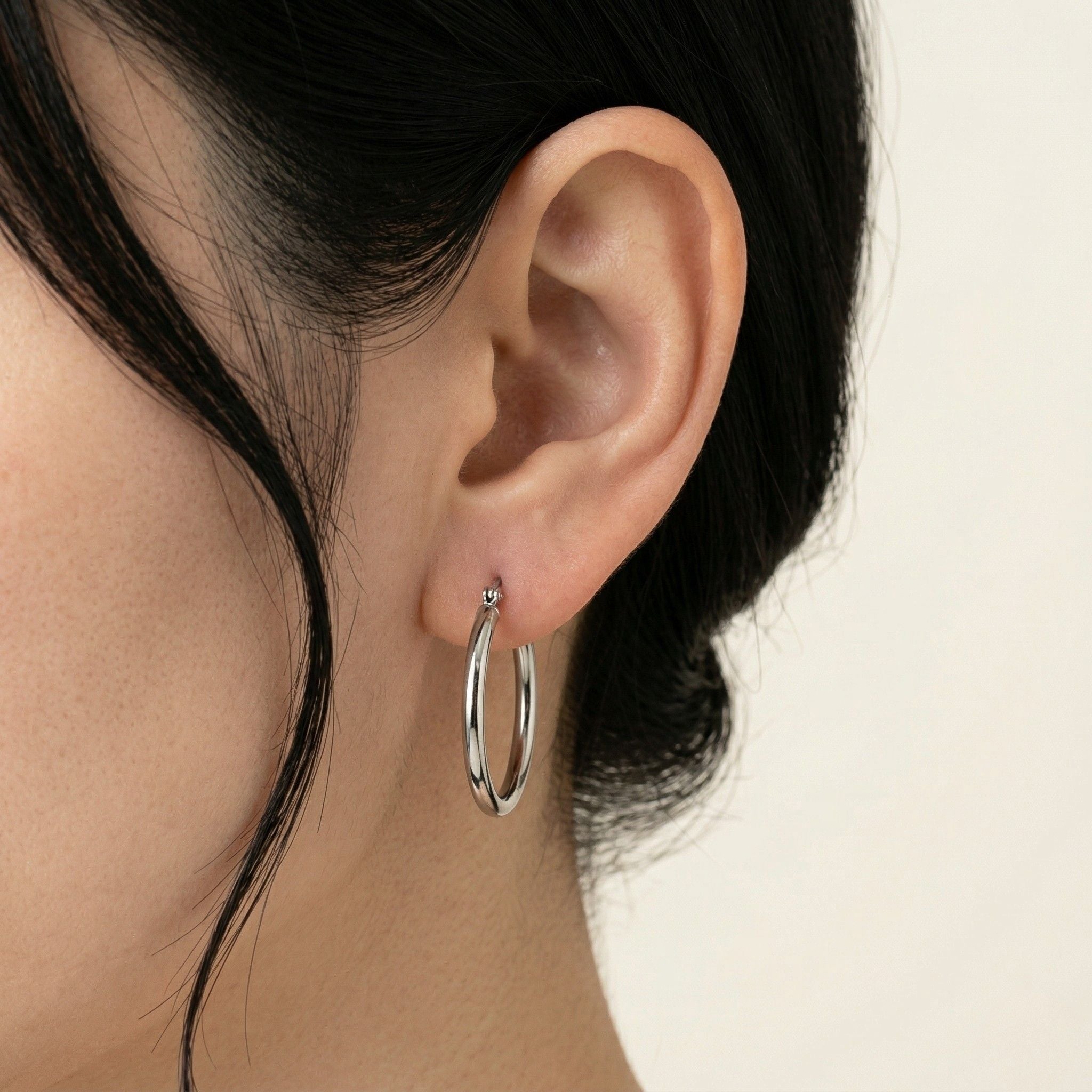 PT900 プラチナ 25×2mmリング フープピアス