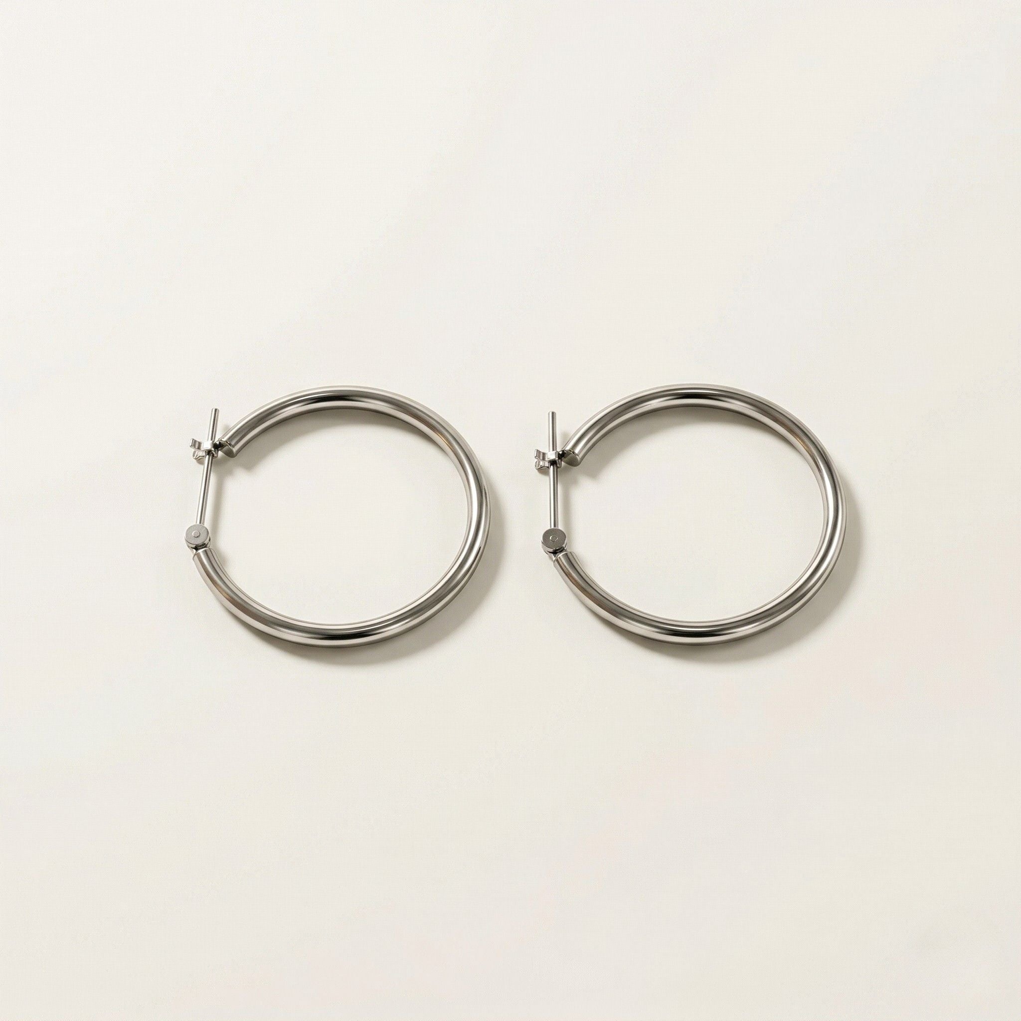 PT900 プラチナ 25×2mmリング フープピアス