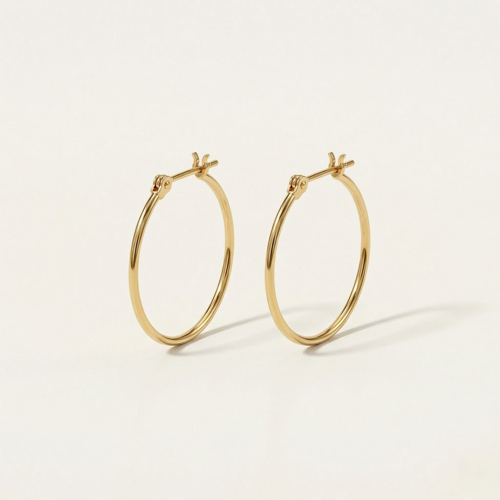 K18 ゴールド 20×1mmリング フープピアス