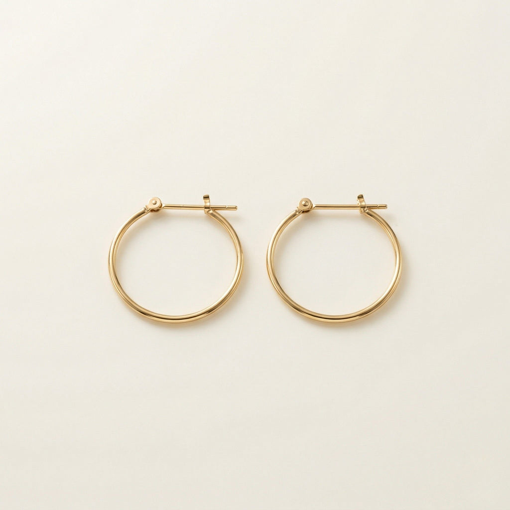 K18 ゴールド 20×1mmリング フープピアス