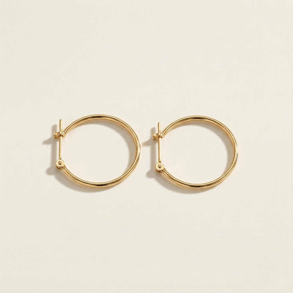 K18 ゴールド 20×1mmリング フープピアス