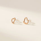 K18 ピンクゴールド 10mmハート スタッドピアス