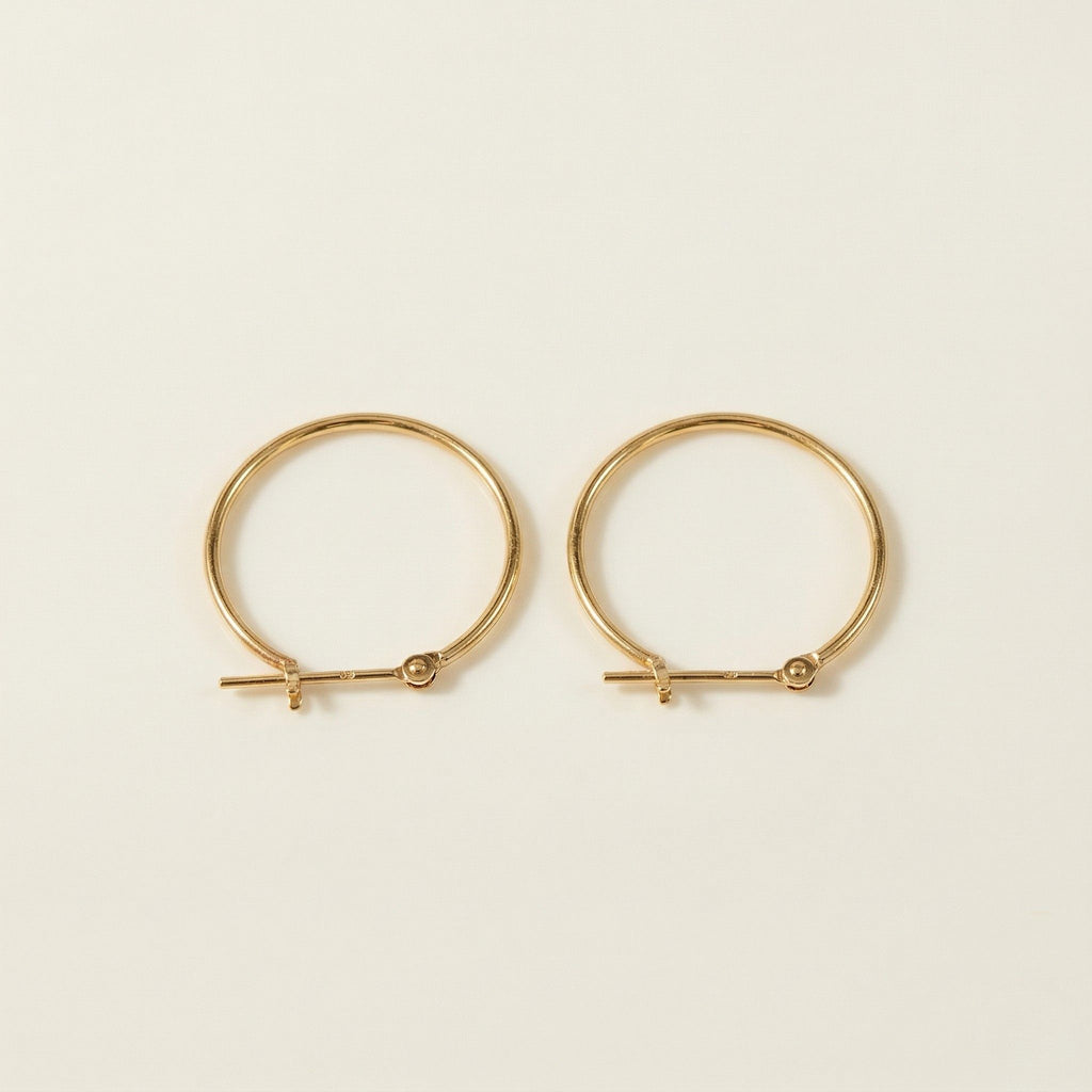 K18 ゴールド 20×1mmリング フープピアス