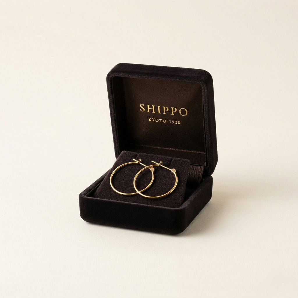 K18 ゴールド 20×1mmリング フープピアス